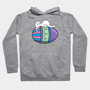 Sleeping Easter Bunny on an Easter Egg Hoodie